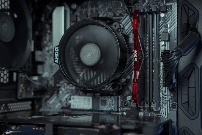 AMD computer hardware with RAM and cooler