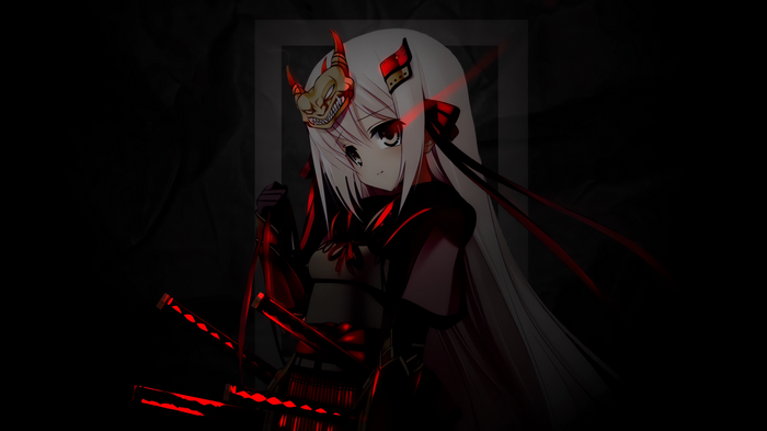 Anime girl with katana and mask