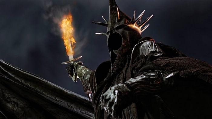 The Witch-king of Angmar with a flaming sword