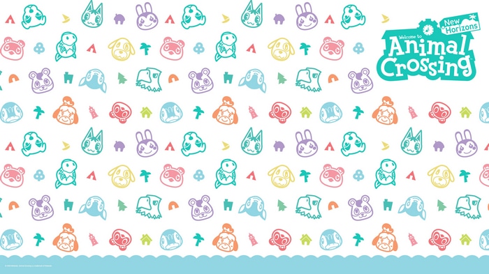 Animal Crossing New Horizons Pattern with Logo