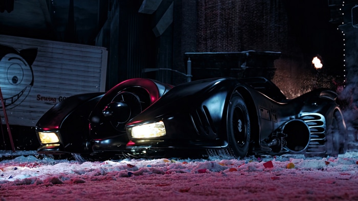 Batmobile from Batman Returns in Gotham City