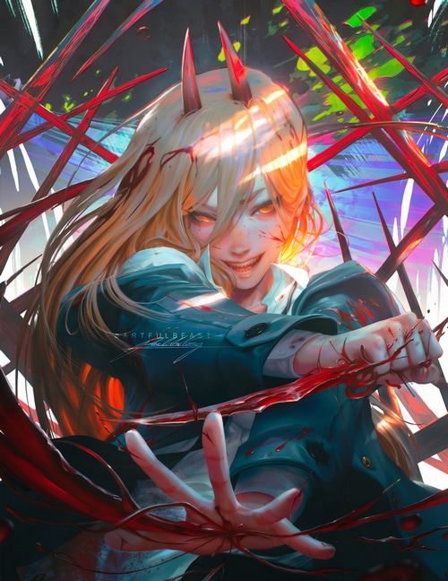 Power from Chainsaw Man with blood weapons