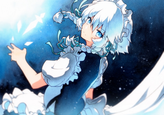 Izayoi Sakuya from Touhou with braids and maid outfit