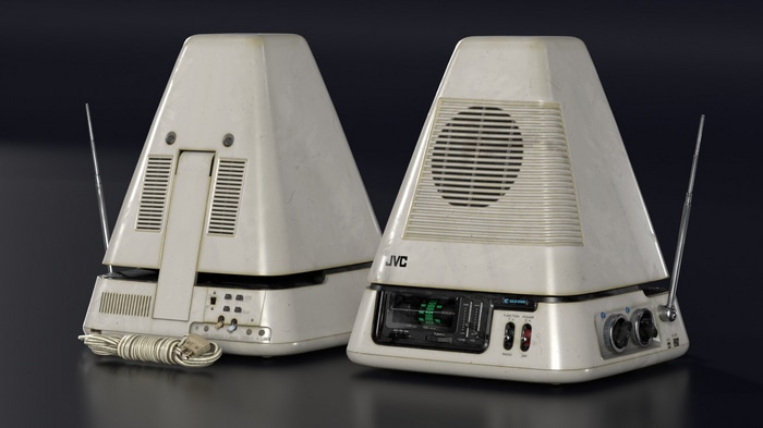 JVC Vintage Pyramid Radio and Speaker
