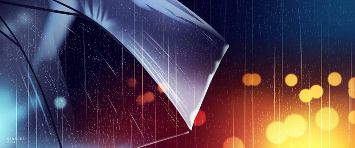 Romain Trystram's Tokyo umbrella in the rain