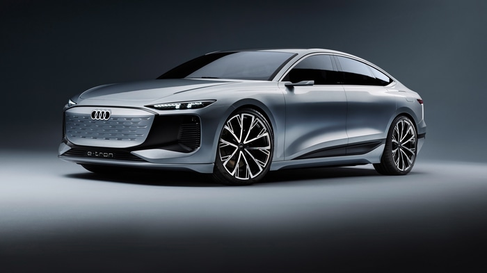Audi A6 e-tron concept car frontal view