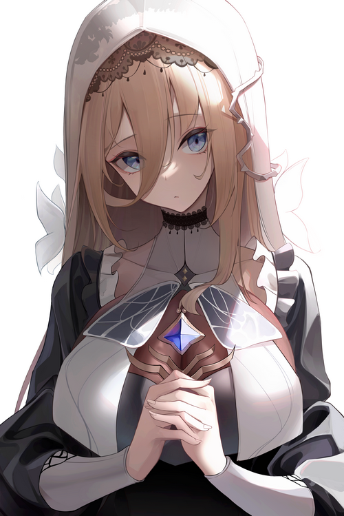 Aponia from Honkai Impact 3rd in a nun outfit