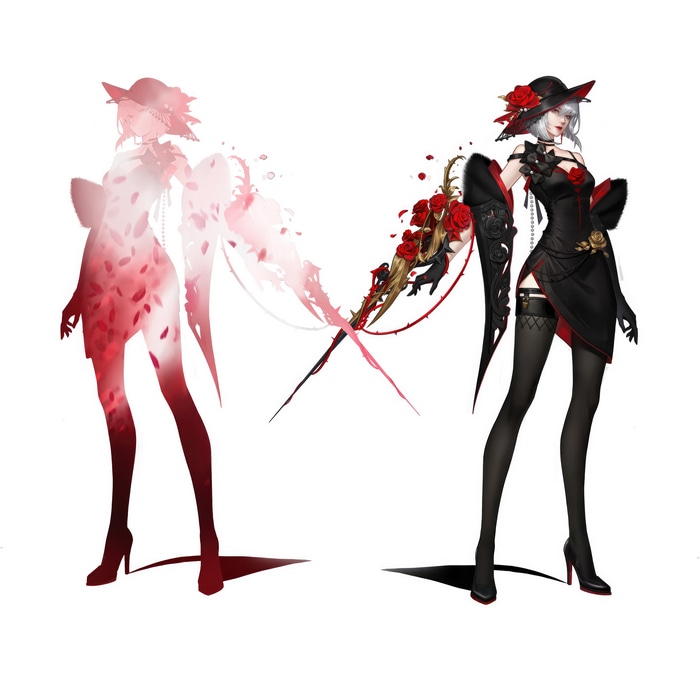 Honor of Kings: Rose-themed character with weapon