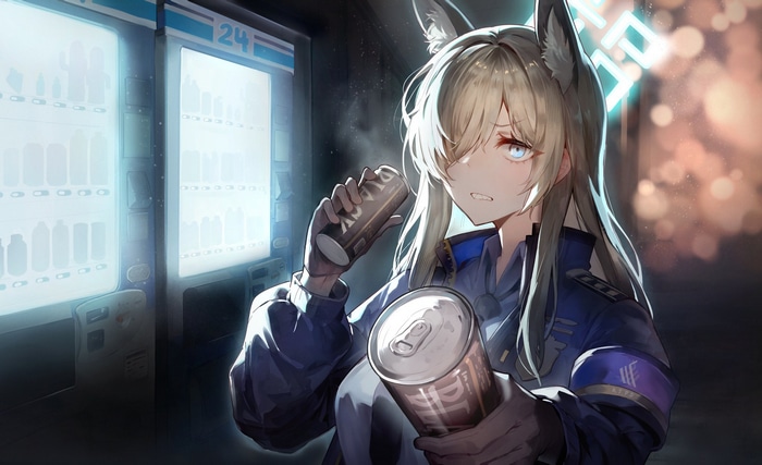 Ogata Kanna from Blue Archive with drinks