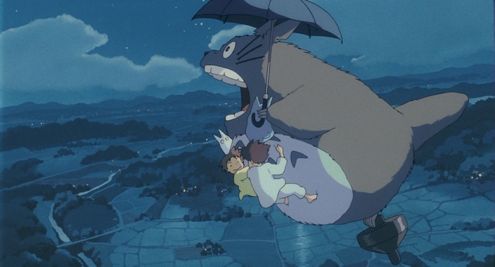 My Neighbor Totoro: Totoro flies with children at night