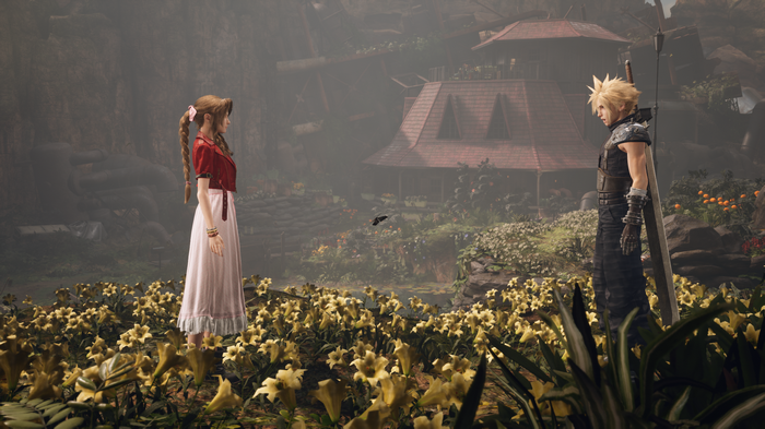 Cloud Strife and Aerith in Final Fantasy VII: Remake