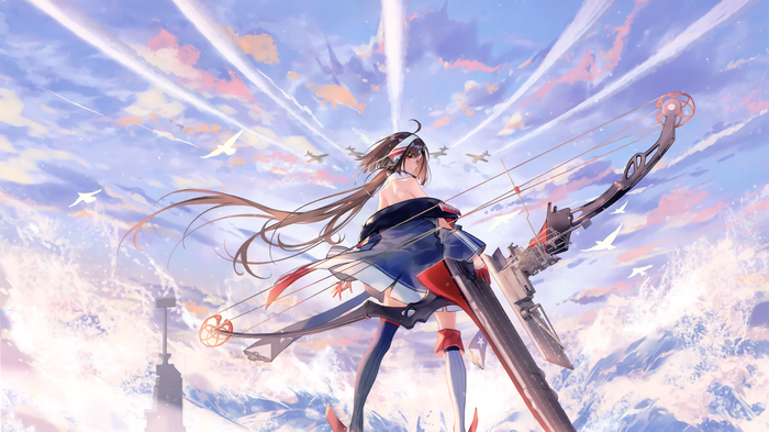 4K Azur Lane Independence with bow and aircraft