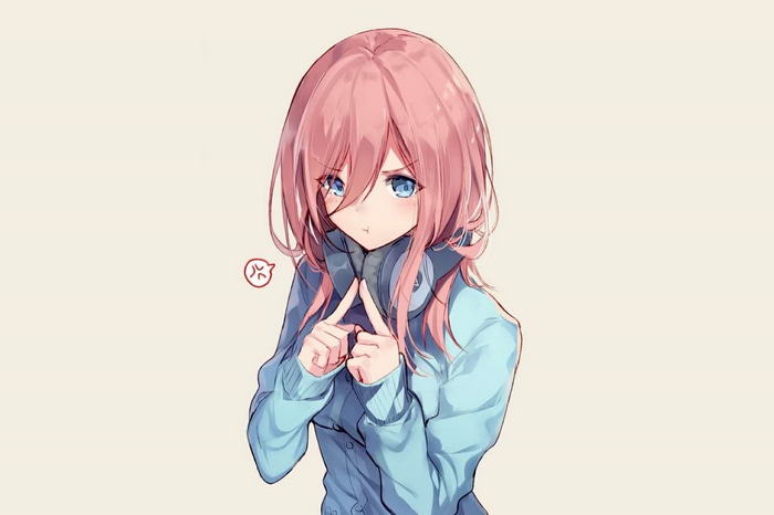 Miku Nakano Pouting with Headphones