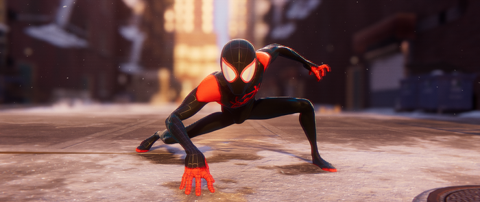Spider-Man Miles Morales in a crouched pose