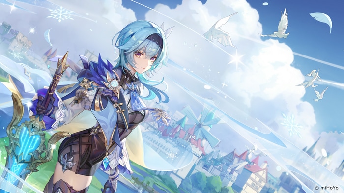 Eula with a sword in Genshin Impact