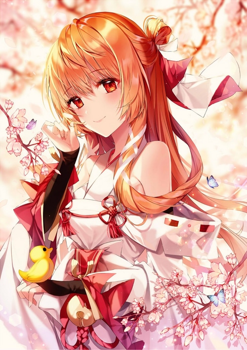 Dragon Raja anime girl with red eyes and rubber duck