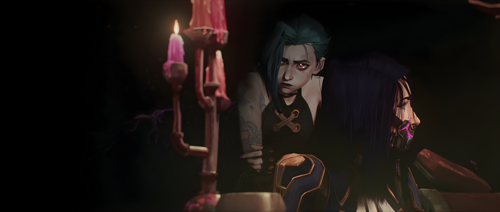 Arcane: Jinx and Caitlyn by candlelight