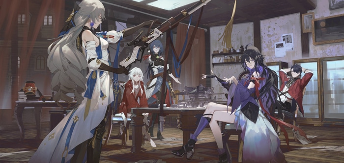 Girls with guns in a room