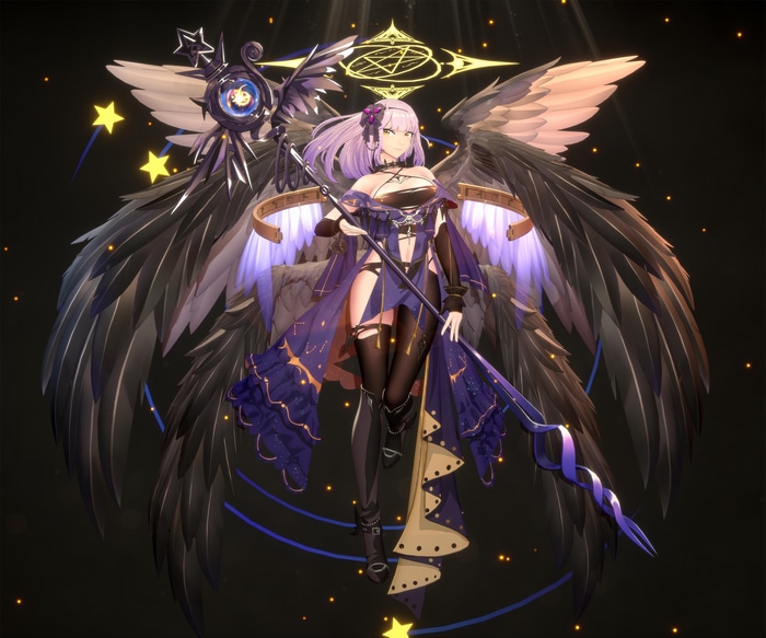 4K Fantasy Art Woman with Wings and Staff