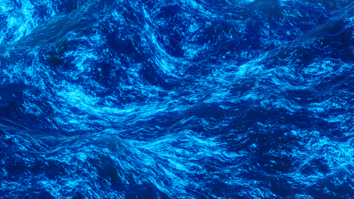 Abstract glowing blue ocean waves