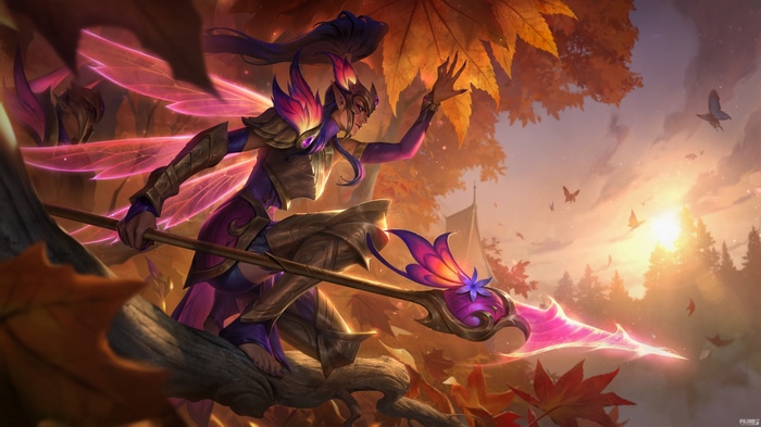 4K League of Legends character with wings and spear