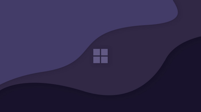 Windows 11 logo on abstract purple background