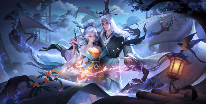 Honor of Kings 4K art with couple and birds