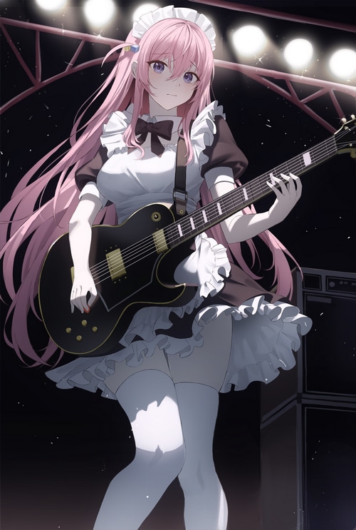 Bocchi the Rock! Gotou Hitori playing guitar on stage