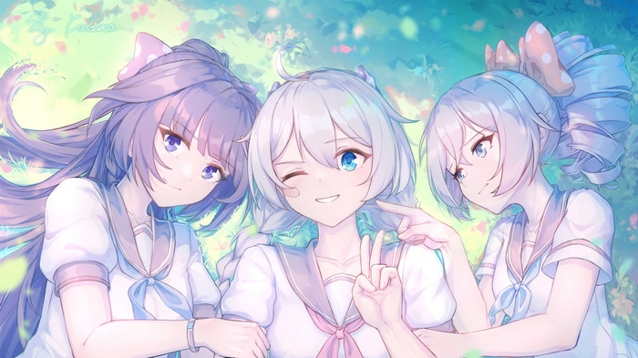 Honkai Impact 3rd: Kiana, Bronya, and Mei in School Uniforms