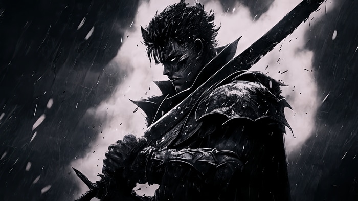 4k Berserk Armor Armor Guts Rain Sword Anime Men Berserk Hd Wallpaper Rare Gallery 4221