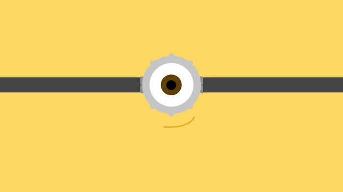 Minion's Goggles and Smile on Yellow Background