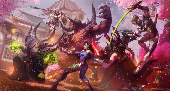 4K Overwatch and Warcraft Crossover with D.Va and Gul'dan