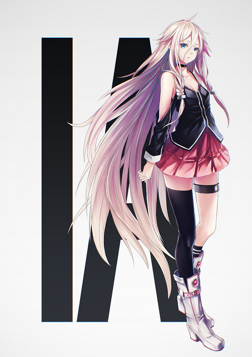 IA from Vocaloid with long pink hair