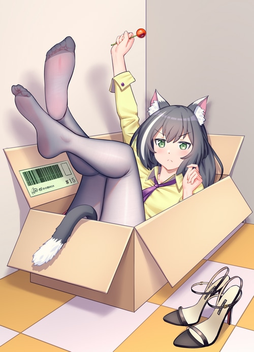 Kyaru from Princess Connect! Re:Dive in a Cardboard Box