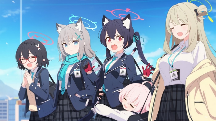Blue Archive characters with animal ears and halos