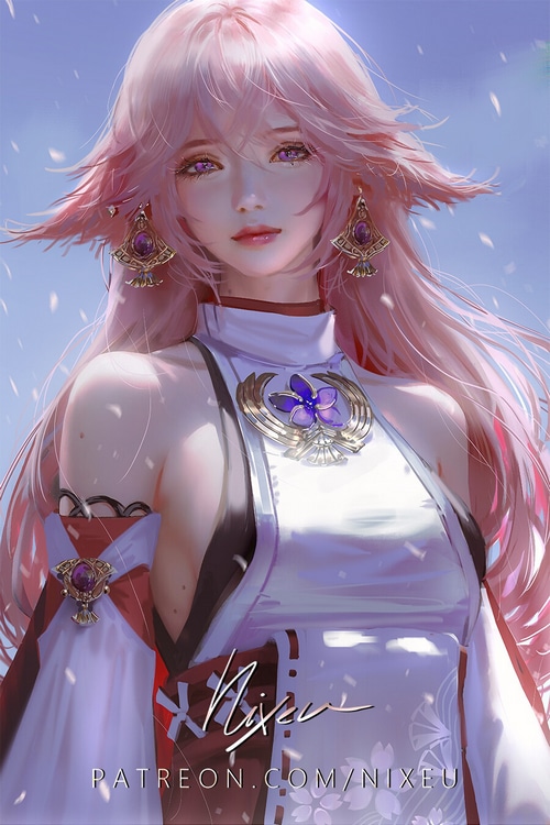 Yae Miko from Genshin Impact by Nixeu