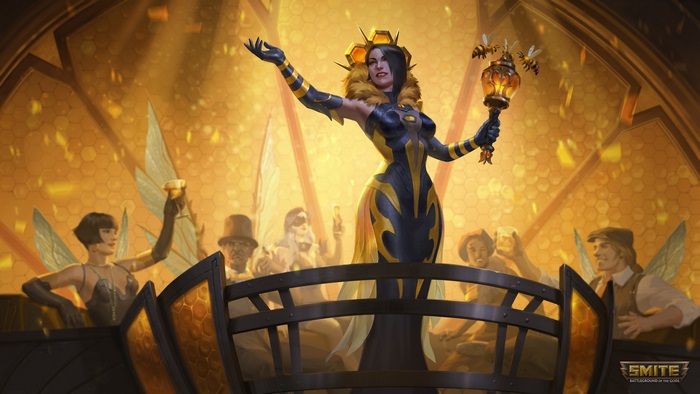 Queen Bee Nox and her court in Smite
