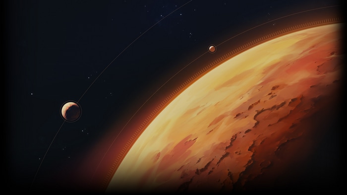 Dune: Spice Wars Planet and Moons in Space
