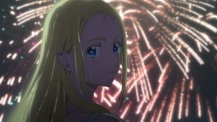 Ushio Kofune crying during fireworks in 4K