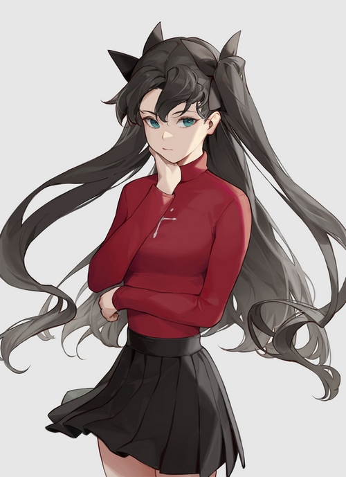 Tohsaka Rin from Fate series with twintails