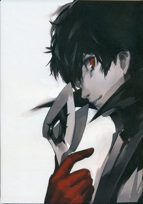 Akira Kurusu, mask, white background, Persona series, Persona 5 ...