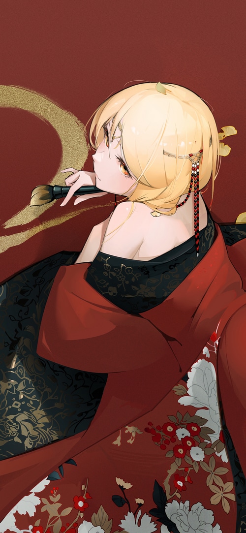 Lumine in Chinese Clothing with Ginkgo Leaves