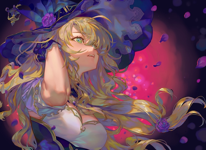 4K Genshin Impact Lisa with Hat and Petals