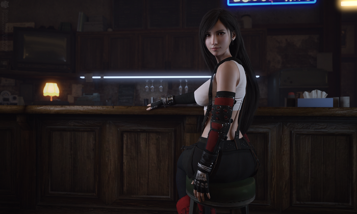 Tifa Lockhart in a bar, Final Fantasy VII: Remake