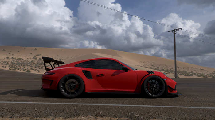 4K Porsche 911 GT3 RS in desert landscape