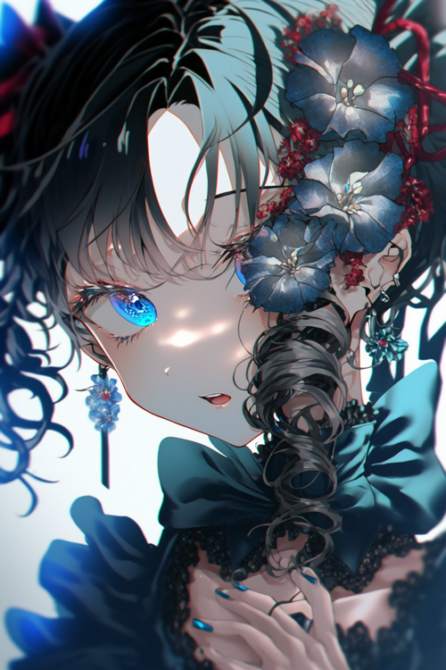 Anime girl with twintails and blue eyes