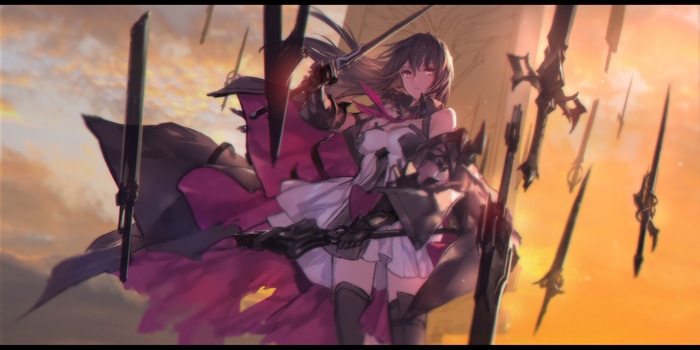 4K Pixiv Fantasia: Fallen Kings Anime Girl with Swords