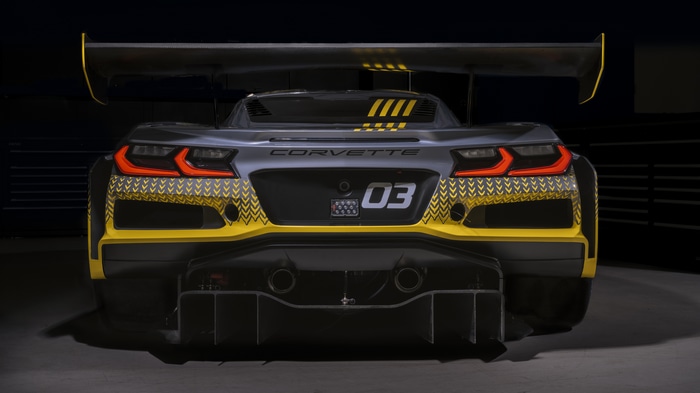 4K Chevrolet Corvette Z06 race car rear view