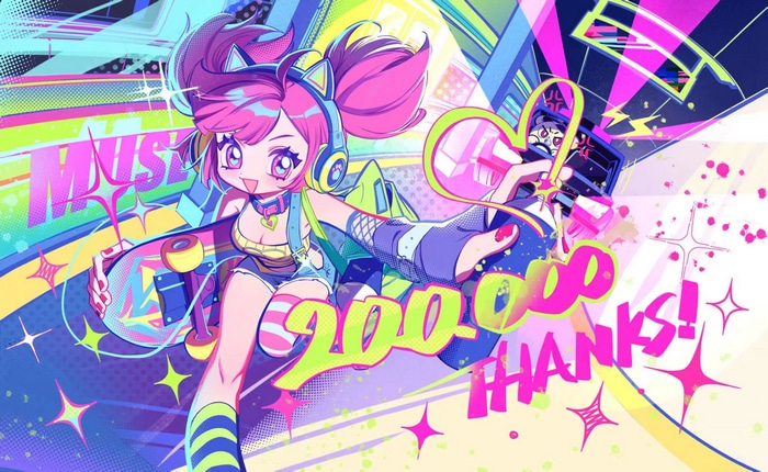 MuseDash girl with skateboard and headphones