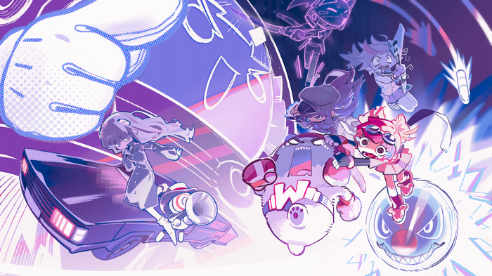 Muse Dash characters in a colorful, action-packed scene